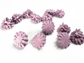 10 P / fialová chlpaté ručne šité textílie kvety vlasy, doplnky, oblečenie, dekorácie DIY oblečenie kvet príslušenstvo