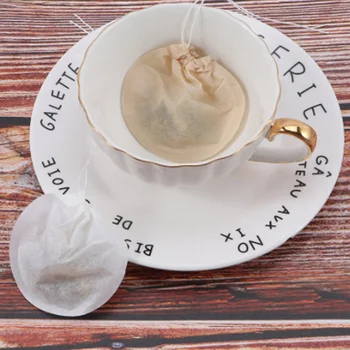 100 Ks Jednorazových Čaj Filtračné Vrecko Prázdne Bavlna Šnúrkou Tesnenie Filtračné Vrecko Čaju Vhodné Pre Voľné Listový Čaj, Káva, Korenie DIY Čaj