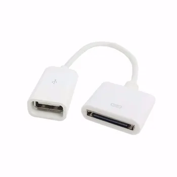 15 CM Dokovacej 30pin Samica na USB 2.0 Žena Údaje Poplatok Krátky Kábel Dock 30P Black & White