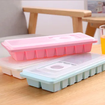 16 Plesne výrobník ľadu Zásobené Kuchynské Náradie Dutiny Ice cube zásobník teplej Ice Cube Box S Vekom Kryt Piť Jelly Mrazničky