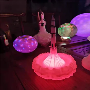 16 farieb 3D rocket lampa diaľkové ovládanie priestor nočné svetlo led USB nabíjateľné domov posteli dekor darček pre deti dropship