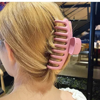 1Pc kórejský Pevné Veľké Vlasy Pazúry Elegantné Matné Akryl sponky do Vlasov sponky do vlasov Barrette pokrývku hlavy pre Ženy, Dievčatá Vlasy Príslušenstvo
