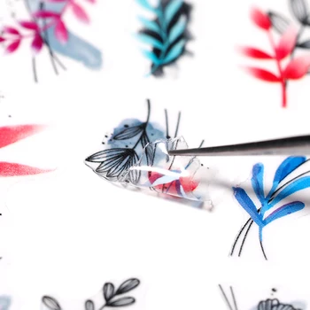 1pc Lete Abstraktné Prúžok Linky 3D Nechty, Nálepky Kvet, Listy Jazdcov Prenos Obtlačky Pre Nail Art Manicuring DIY Dizajn Interiéru