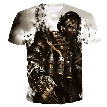 2021 Lete Mens T-shirt Shortsleeves 3D Vytlačené Lebky Street Fashion Dámske Tričko Cool Nadrozmerné O-krku Bežné Oblečenie, Topy