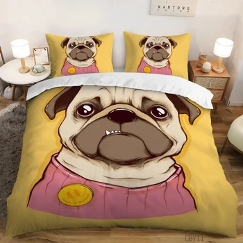3D roztomilý pes Tlač Perinu s obliečky na Vankúše spálňa posteľná bielizeň nastaviť perinu singel kráľovná Twin Plný King Size Queen