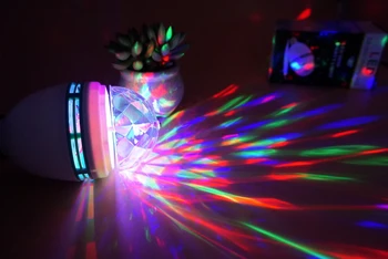 3w ktv Rotujúce Žiarovka E27 Fáze Svetlo Disco Party Svetlá Zafarbenie Lampa RGB LED Projekcia Svietidla Neónové Trubice