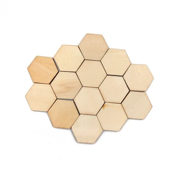 4pcs 90 mm Prázdne Dreva Nedokončené Hexagon Tvarované Drevené Výrezy pre DIY Arts Plavidlá Projektu, Dekorácie, Laserové Gravírovanie Rezbárstvo