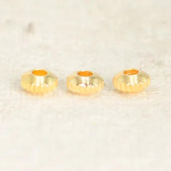 50 KS 4*2 mm 5*4 mm Kov Mosadz Pozlátené Dištančné Perličiek DIY 1,6 mm Otvor Voľné Korálky Pre Šperky Robiť