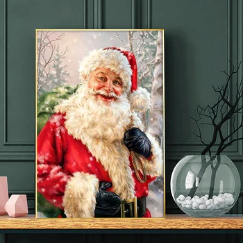 5D Diamond Maľovanie Santa Claus Nový Produkt Mozaiky Full Round-Diamond Vykladané Cartoon Dekorácie, Remeselné Auta Vianočný Darček