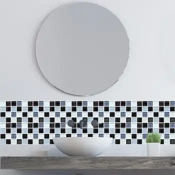 6pcs/veľa Nepremokavé Samolepiace 3D Napodobenina Dlaždice Samolepky PVC Mozaikové Dlaždice Vzor Nálepky na Stenu Kuchyňa Domova