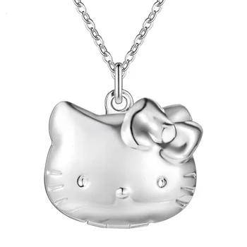 925 Sterling Silver Hot jemné mačička mačka štýl Náhrdelník Prívesok pre Ženy, Luxusné Módne Party, Svadobné Šperky, Vianočné Darčeky