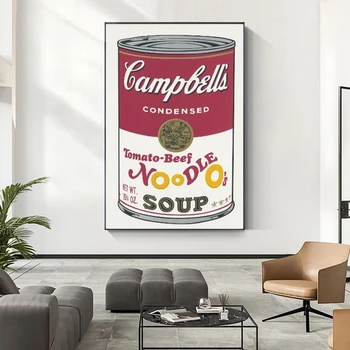 Abstrakt Andy Warhol Paradajková Polievka Plátno na Maľovanie Výtlačkov a Plagáty Cuadros Wall Art Obrázok pre Obývacia Izba Domova bez rámu
