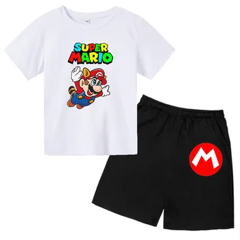 Baby Chlapci Tričko Hot Hry Mario-bros Tshirts Obleky, detské Oblečenie Sady T-košele a Šortky Dievčatá, Chlapcov, Šaty, Nohavice Oblek