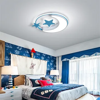 Children'S Room Creative Star Moon Led Acrylic Ceiling Lamps For Kids Bedroom Study Nursery Art Deco Indoor Lighting Fixtures