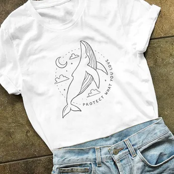 Chrániť si to, Čo Máte Radi Ženy, Košele Chrániť Oceánu Čisté Tričko Uložiť Veľrýb Slogan T-shirt Streetwear Bavlna Topy Dropshipping