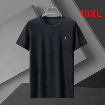 Cool Priedušná Pružnosť T Shirt Lete Muži Móda Krátke Rukáv Tričko Neforemné Bežné Topy Tees Plus Veľkosť 10XL Muž HA176