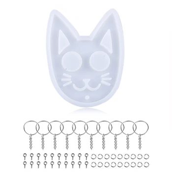 DIY Super Lesklý Mačka Keychain Prívesok Silikónové Formy Remesiel Ílu Polyméru, Takže Nástroj Crystal Epoxidové Živice Plesní