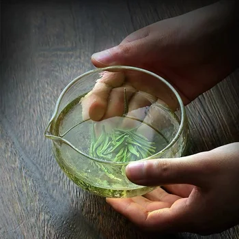 Dekoratívne Sklo Matcha Misa S Liatím Náustok - Handmade Japonský Štýl, Zelený Čaj Obrad Chawan 400 ml 13.5 oz Veľké Jasné Pohár
