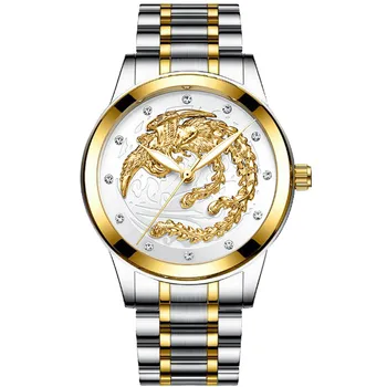Diamant-studded phoenix dizajnér mužov náramok hodinky z nerezovej ocele popruh dámskej módy bežné menfolk sledovať pokles lodnej dopravy