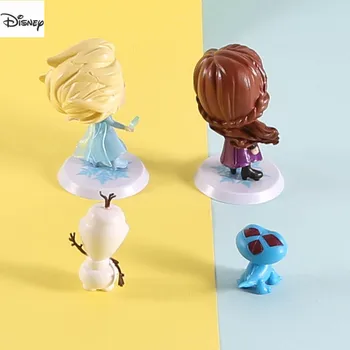 Disney animation film Mrazené 2 Elsa Anna olaf salamander cartoon Q verzia ornament ručne vyrobené model hračka bábika súbor 4pcs