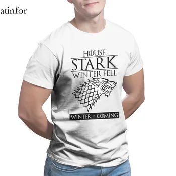 Dom Stark z Winterfell pánske T-shirt Páry Punk Anime Nadrozmerné Kawaii Topy Lete Unisex Zábavné 4XL 5XL 6XL T-shirt 26891