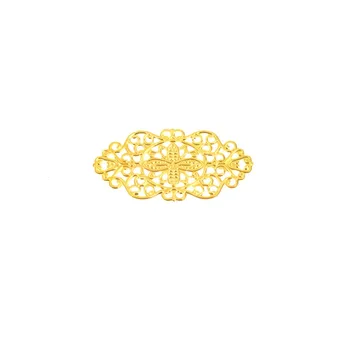 Doprava zadarmo 20Pcs Bronz/Biela, K/Gold Metal Kvet Filigránske Zábaly Konektory Kovové Remesiel Dekorácie DIY Zistenia 35*35mm