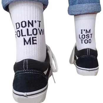 Drop Ship Mužov Zábavné Ponožky Harajuku Humor Slovo Vytlačené Ponožky Tvorivé Hip Hop, Street Skateboard Unisex Posádky 2021 Rýchle dodanie
