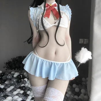 Dámske Sexy Cute Bunny Princess Jednotné Lolita Sleepwear Bielizeň Nastaviť Námorník Anime Cosplay Kostýmy Kawaii Bielizeň, Upratovanie Oblečenie
