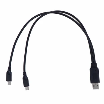 Dĺžka 36 cm USB 2.0 Samec Samec Dual Micro Usb Rozbočovač Y Plnenie Dátového Kábla