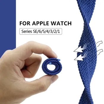 Elastický remienok pre iwatch 6 se 5 4 3 2 1 Pletená Sólo Slučky Nylon Watchband Popruh Náramok pre Apple Hodinky 44 mm 42mm 40 mm 38 mm