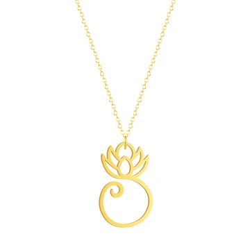 Elegantné Lotosový Kvet Náhrdelníky Ženy Amulet OHM Budhistické AUM OM Jogy Prívesok Náhrdelník Módne Šperky Šport Collares