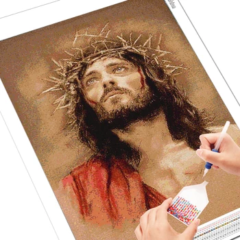 EverShine DIY Diamond Maľby Plné Námestie Náboženstvo Diamond Mozaiky Ježiš Cross Stitch Portrét Výšivky Dekor Pre Domáce