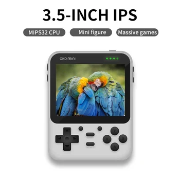 GameKiddy GKDmini 3,5-palcový Plne Vyhovuje IPS Displej Retro Prenosné hracie Konzoly (32 G / 3000 Hry) - Sivá, čierna
