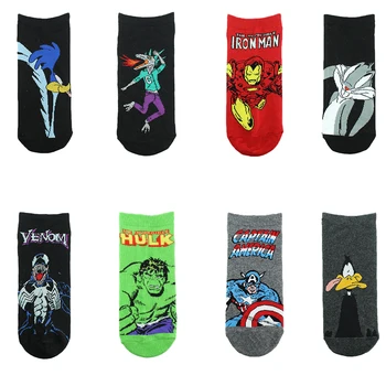 Komiksu, Anime Design Pattern Zábavné Unisex Ponožky Bavlna Kreslených Happy Tlač Ponožky Ženy Hip Hop Skateboard Mužov Posádky Ponožky