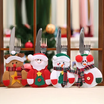 Kreatívne Nože, Vidličky A Držiteľ Puzdro Na Príbor Placemat Vianočné Ozdoby Santa Claus Príbory Klobúk Vianočné Ozdoby
