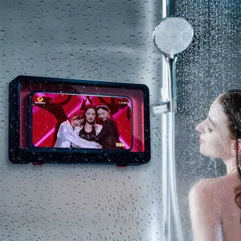 Kúpeľňa Vodotesný Telefón Prípade Domov Stenu Mobilný Telefón Držiak Obrazovky úložný Box Polica Punch-free Sprcha Sledovanie TV Držiak