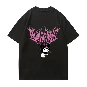 Letné Estetické Harajuku Karikatúra Roztomilý Zábavné Vytlačiť Street Rock T-shirt Harajuku Gotický Tričko