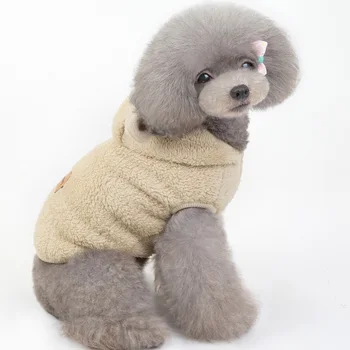 Mäkké Cartoon Medveď Zimná Srsť Psa Pes Fleece Bunda Teplá Psie Oblečenie Pre Malé Psy Chihuahua Pomeranian Pet Zimný Kabát Bunda