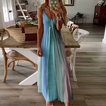 Nové Letné 2021 Ženy Elegantné Dlhé Šaty v Maxi Sexy Backless Strany Plážové Šaty Kvetinový Sundress Plus Veľkosť S-5XL Vestido de mujer