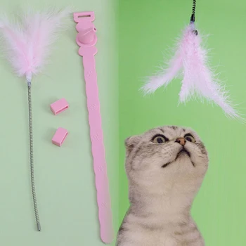 Nový Cat Hračka Pierko Teaser Stick Nastaviteľný Golier Zaujímavé Automatické Hračiek Pre Mačky Nohy Interaktívne Mačky Vtipné Mačku Stick Tool