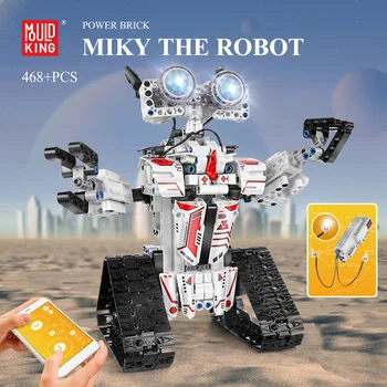 PLESNE KRÁĽ 15049 Kreatívne Hračky APP RC Robot Elektrické, Stavebné Bloky, Inteligentný Robot Tehly Deti HOBBY Hračky, Vianočné Darčeky