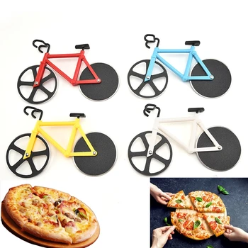 Pizza Krájač Dve kolesá Bicyklov Tvar Nový Dizajn z Nehrdzavejúcej Ocele Pizza rezacím Nožom, Pizza Nástroj Kolo Kolo Pizza Žacích Nožov