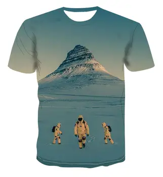 Populárne 3d Tlač Astronaut /Príroda /Kreatívny Dizajn Men 'S A Ženy 'S Letnou Farieb T -Shirt Pohode Bežné Univerzálny S-6xl