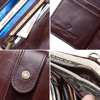 Pánske Peňaženky Peniaze Taška Originálne Kožené Krátke Peňaženky Slávnej Značky Mince Vrecku RFID Multi-Držiteľa Karty Vysoko Kvalitné Reťaze Carteiras