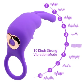 Stimulácia klitorisu Masér Vibrátor Vibračný Penis Krúžky sexuálnu Hračku pre Mužov Pár Mužov Oneskorenie Ejakulácie Penis Krúžok 10 Rýchlosti