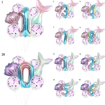 Strana Narodeniny Dekorácie Digitálne Vzduchu Balón Fishtail Balón Tému Balón Vytvoriť Atmosféru Morská Víla Balón Package Krásne