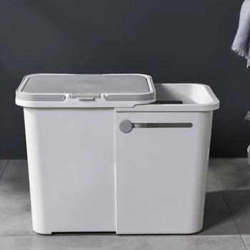 Triedenie Kuchyňa Koši Plastové Kompost Recyklácie Námestie Skladaný Koša S Vekom Cubo Basura Reciclaje Zero Waste DE50LJ