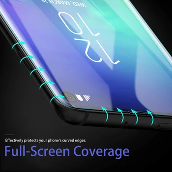 UV Tvrdeného Skla Pre Samsung Galaxy S10e s rezacím zariadením S10 Plus S9 S8 + s20 s21 Ultra S7Edge s10 5g UV Plný Lepidlo Kryt na Obrazovku Film
