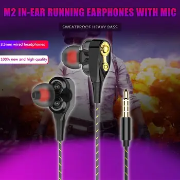Univerzálny 3,5 mm Vysoká Basy Slúchadlá Slúchadlá Silica Gel Earplug Earmuff a TPE Drôt In-Ear Slúchadlá s Mikrofónom pre Telefón