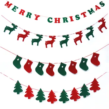 Veselé Vianoce Bunting Bannery Vlajka Darček Zavesiť na Okno Strany Vytiahnuť Vlajky na Nový Rok Vianočný Strom Dvere Ozdoby, Vianočné Dekorácie